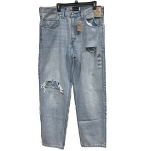 Levis Silver Tab Baggy Jeans Men 36x34 Blue Loose Fit Skater Ripped Distressed